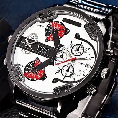 Luxury Male Watch Alloy Gold Big Wrist Watch