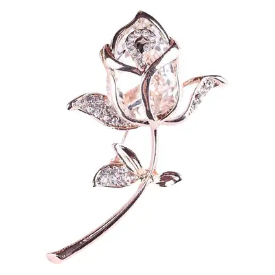 Lanhao Rose Crystal Rhinestone Brooch for Women