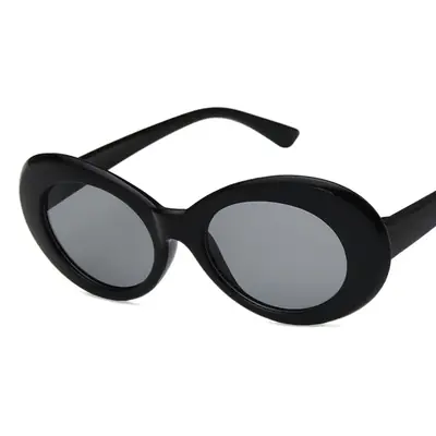 Plinth Retro Oval Sunglasses Black