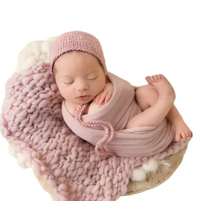 Newborn Baby Photo Blanket Pink Soft Cloth