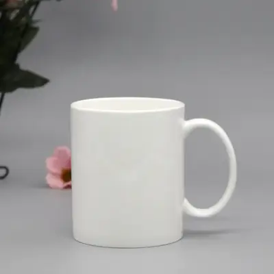 White Porcelain Straight Body Mug for Breakfast & Water