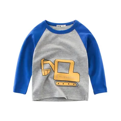 Kids Korean Long Sleeve T-Shirt Blue Grey