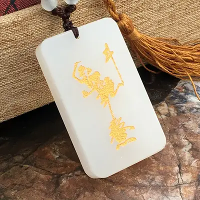 Afghan Jade White Kuixing Point Dou Pendant for Men Women