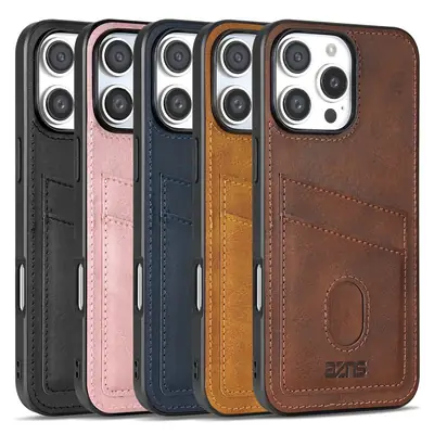 iPhone 17 Pro Max Calfskin Phone Case with Card Slot