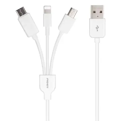 Pinsheng Three-In-One Multi-Head Charger Cable for Apple & Android