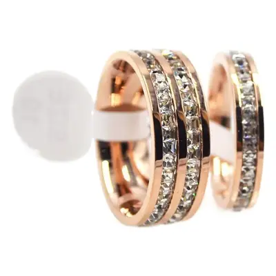 Double Row Diamond silver Tail Finger Titanium Steel Small Square Diamond Full Diamond Zircon Rose Gold Jewelry Crystal Ring Jewelry