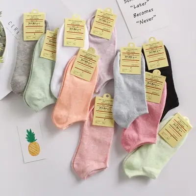 Candy color Women's Boat socks women's socks color cotton women's socks solid color women's socks invisible gift socks wholesale