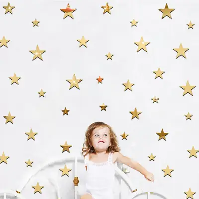 Removable Star Wall Stickers for Baby Room Blue Decor