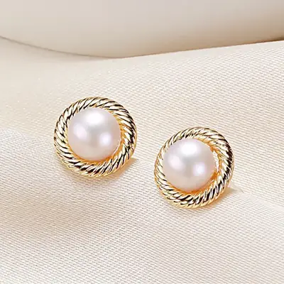 S925 Silver Pearl Pin Earrings Wholesale Color Retention