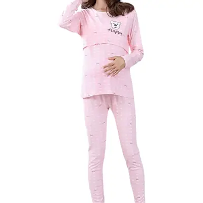 Pregnant Women's Cotton Thermal Underwear Set