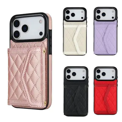 Red Foldable Phone Leather Case for iPhone 17 Pro Max