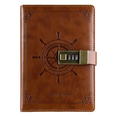 Kajie's Leather Diary with Ship Wheel Design
