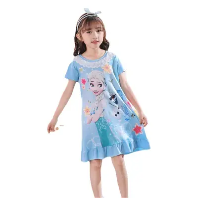 Girls Cotton Nightgown with Frozen Skirt Pink