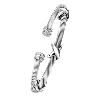 European American Cross-Border Twisted Steel Wire Bracelet 4mm Open X