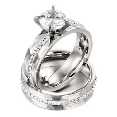 Titanium Single Diamond Couple Rings for Valentine's Day