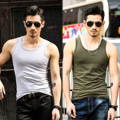 Men's Slim Fit Black Sleeveless Vest Summer Wear