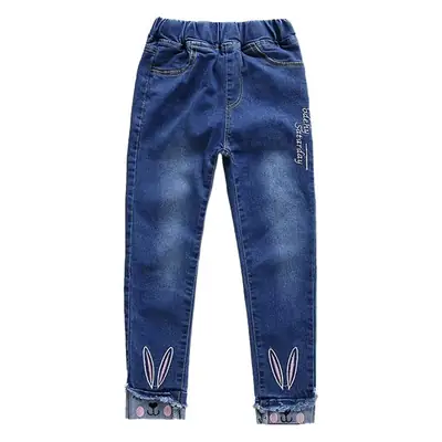 Kids Blue Denim Pants Korean Style Medium Big