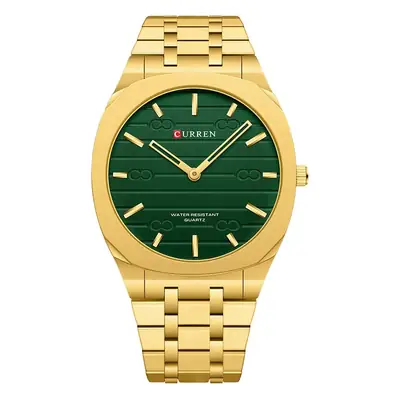 Curren Gold Men's Quartz Watch Waterproof Steel Band