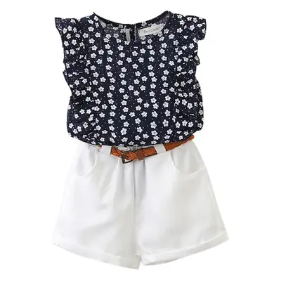 Korean Style Belted T-Shirt Shorts Set