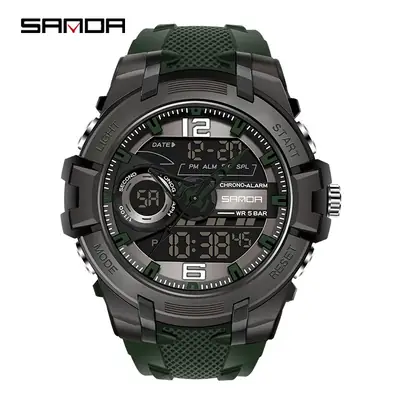 Sanda Men's Black Digital Watch with 58.5" Display