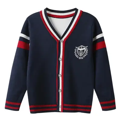 Boys' Maroon Knit Cardigan Coat Western Style 2023