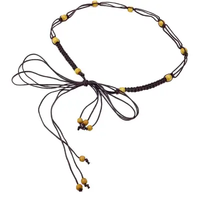 Women's Wooden Beads Waist Chain for Sweater Dress