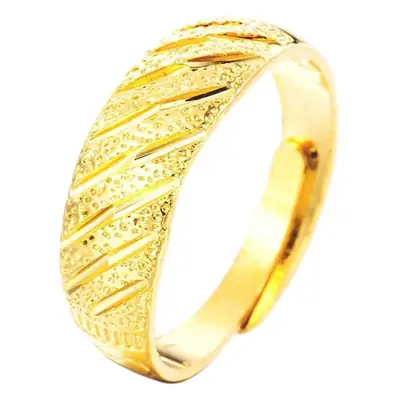 18K Gold Plated Sand Gold Ring for Men Women