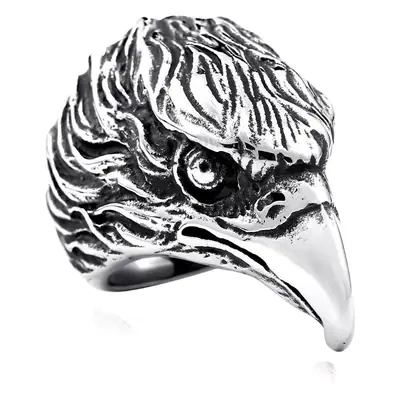 Beier Vintage Eagle Head Ring for Men Titanium Steel