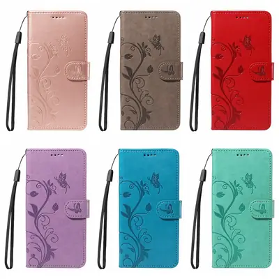 Apple iPhone 17 Leather Mobile Case with Embossed Floral Design