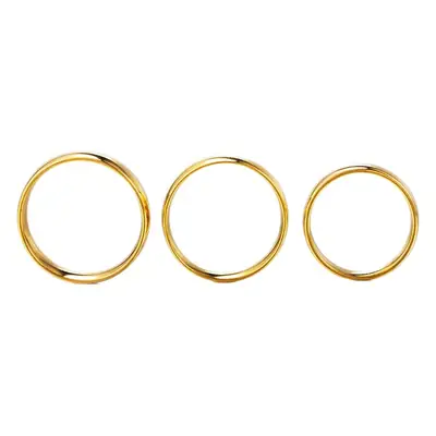 Titanium Steel Vietnamese Sand Gold Rings Set of 3