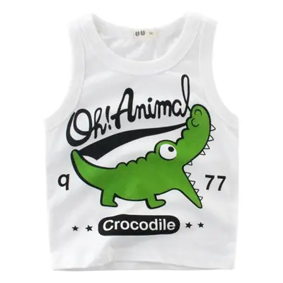 2025 Summer Korean Racer Back Vest for Boys White