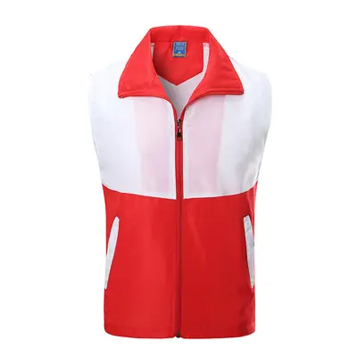 White Red Vest for Group Activities with Printing