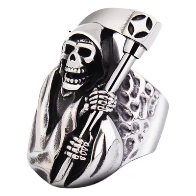 Death Sickle Skull Men's Ring Titanium Steel