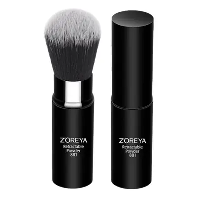 Zhuoerya Mini Retractable Blush Powder Brush Black