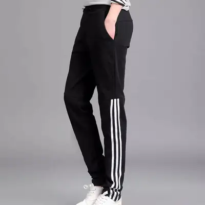Women Grey Slim Fit Sports Pants 3 Bar Waist