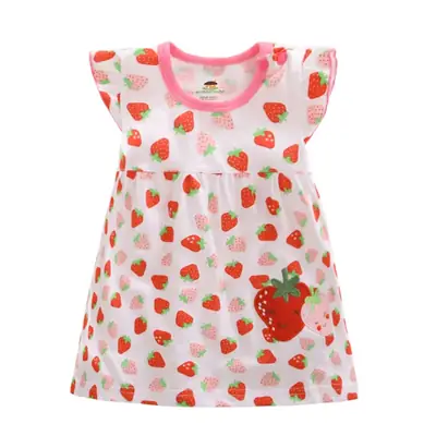 2019 Summer Girls Dress Cotton Cartoon Princess Style