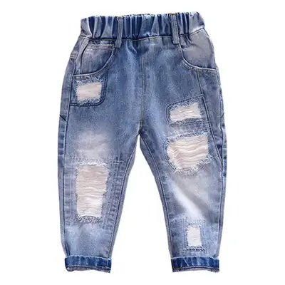Boys Ripped Jeans 2025 Cotton Casual Pants