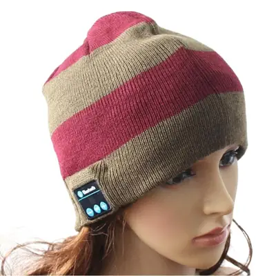 Joker Knitted Bluetooth Headphone Cap with LED Display