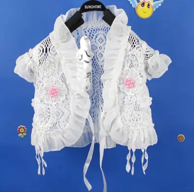 White Embroidered Lace T-Shirt for Girls 2020 Summer