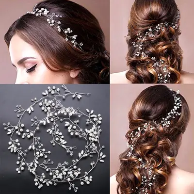 European & American Hair Band with Pearl Embellishment for Weddings