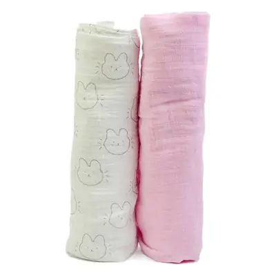 Baby Muslin Swaddle Blanket 2-Pack Skin-Friendly Cotton