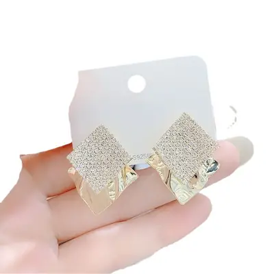 S925 Silver Diamond Geometric Earrings for Women