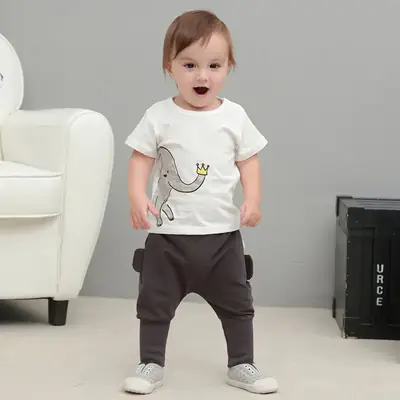 Cute Cartoon Baby T-Shirt Mint Green for Boys Girls