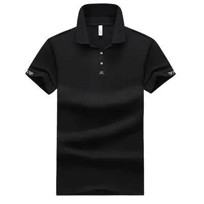 Men's Short Sleeve Polo Shirt Grey Solid Color