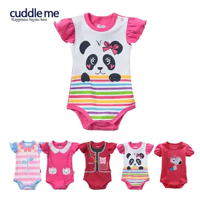 Baby Cotton Jumpsuit Pink Triangle Design