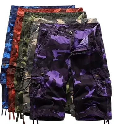 Men Camouflage 5-Pocket Cargo Pants Large