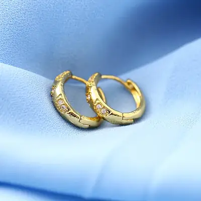 18K Gold Zircon Earrings Yiwu Wholesale