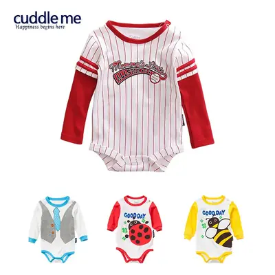 Baby Wrap Fart Long Sleeve Coat Blue White Newborn Suit