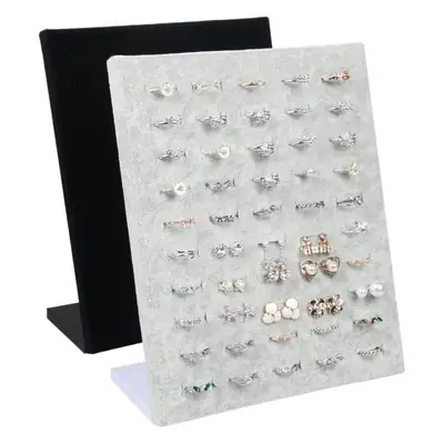 Black Velvet Jewelry Ring Display Stand 50-Bit Vertical Display