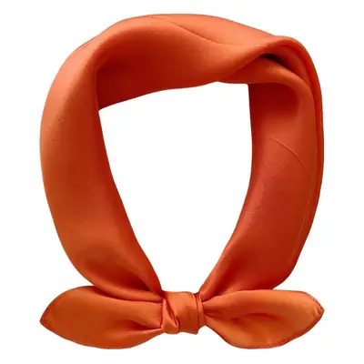 White Silk Bow Scarf 53cm Korean Style